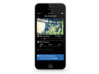 Blinkd UI: New Broadcast anonymous app interactive interface media mobile social ui ux