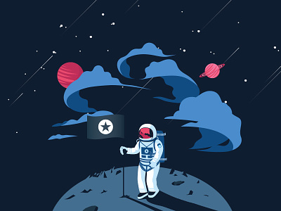 Hi Mention Cosmonaute illustration