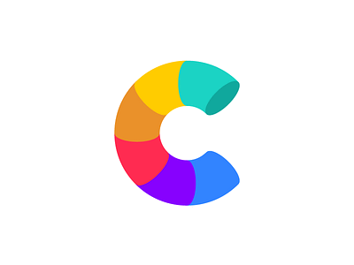 Creat'd Logo Design c color colorful creation creative geometry letter logo minimal modern palette simplicity