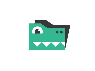 File Gator aligator crocodile flat folder gator logo minimal