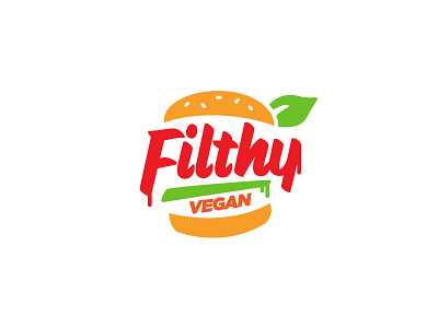 Filthy Vegan burger filthy food health logotype organic vegan vegeterian