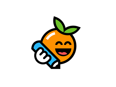 Creative Orange cartoon creative face fruit orange pen