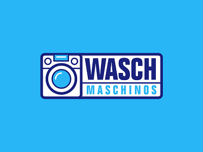 Wasch Machinos clean concept flat logo machine minimal modern patch simple sticker washing