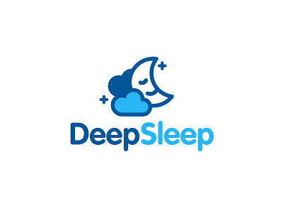 Deep Sleep baby bed clouds logo moon sky sleep stars time