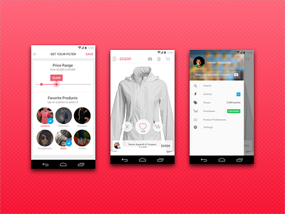 The AI Shopping App android app asaan colorful design flat mobile settings shopping ui ux