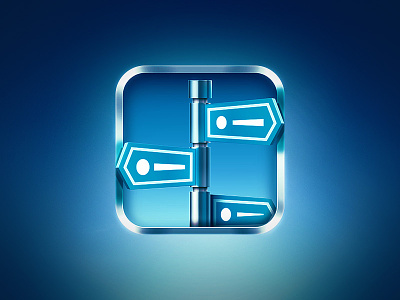 iOS icon for Fingerpost App app blue chipsa fingerpost icon ios metallic sky