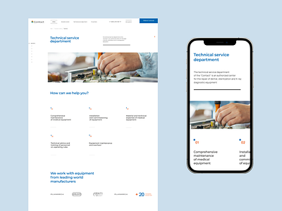 Contact — inner pages and adaptive adaptive equipment fullscreen inner page medical medicine service ui uiux web web design webdesign website