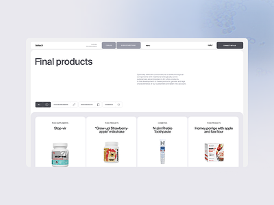 Art Life - Final products page dietary supplements product page supplements ui ux web website