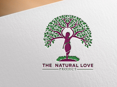 The Natural Love Tree logo 3d branding graphic design logo