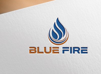 Blue Fire Logo 3d graphic design logo