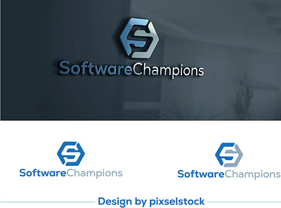 software champions logo 3d business logo illustration logo logo design minimalist logo