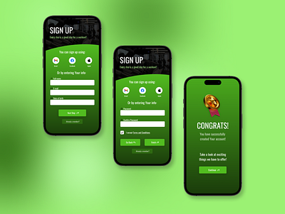 Gym Membership Sign Up - Mobile App UI Design