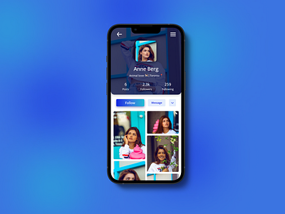 Social Media User Profile - Mobile App UI Design app design graphic design ui