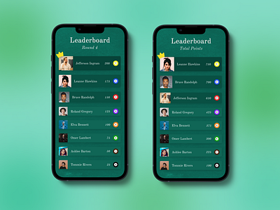 Leaderboard - Mobile App UI Design app design graphic design ui