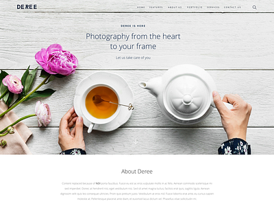 Deree - Photography clean design landing minimal page sketch ui ux website