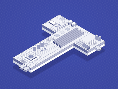 T - Technology alphabet alphabetdesign illustration isometric illustration isometry monochrome technology vector