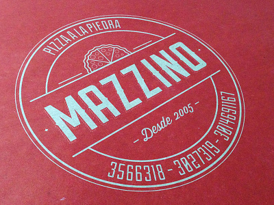Mazzino Logo branding lines logo logo design mazzino pizza red restaurant stamp vintage vintage logo