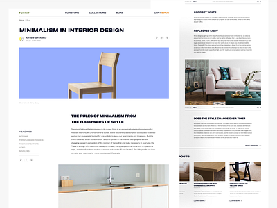 Article blog design e commerce ecommerce furniture minimal quote typography ui ux web website