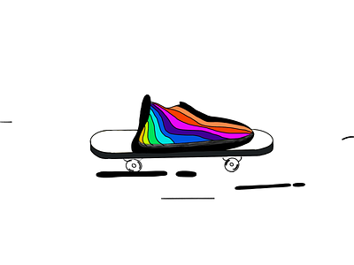Shoeboard 2d animate animation art art direction artwork board cell animation design framebyframe frames graphic design illustration motion motion design motion graphics procreate shoe skateboard vector