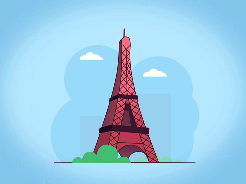 GIF : Eiffel Tower by Abhishek Vishwakarma on Dribbble