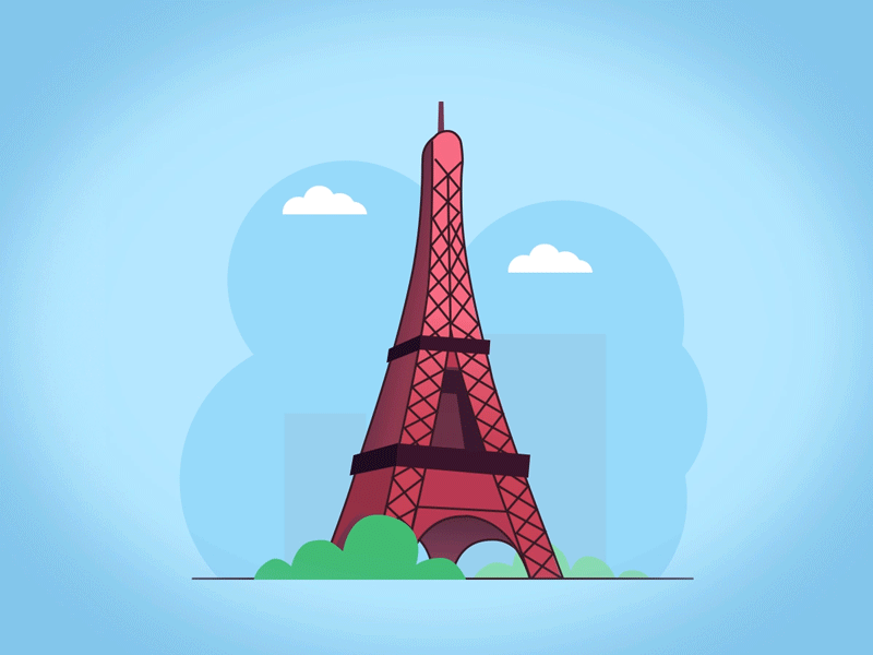 GIF : Eiffel Tower animation art art direction artwork design dribbblers gif graphic design illustration motion graphics vector