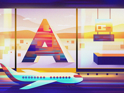 Airport terminal aeroplane airplane airport art art direction artist artwork design digital art graphic design graphics design idea illustration inspiration inspire logo motivate motivation vector