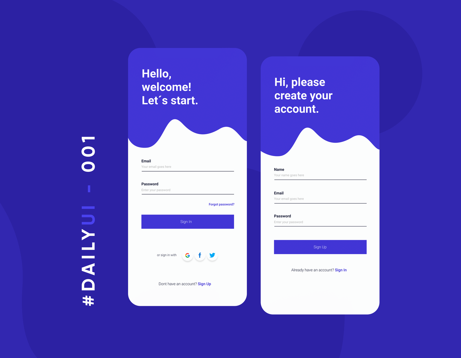 Daily UI #001 by Tiago Luz on Dribbble