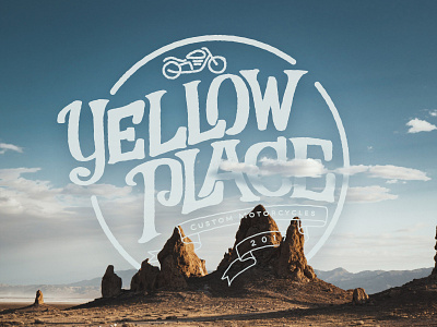 Yellow Place Custom Motorcycles branding graphic design handwritten illustration logo motorcycle club typography vintage