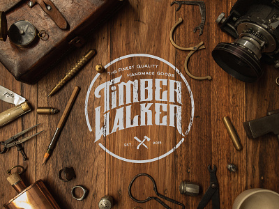 TimberWalker branding graphic design handmade handwritten logo typography vintage
