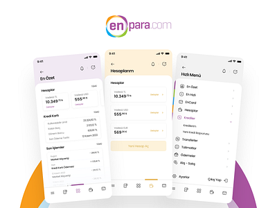 EnPara.com | ReDesign, Mobile App Design application ui enpara mobile app design mobile bank ui design web design