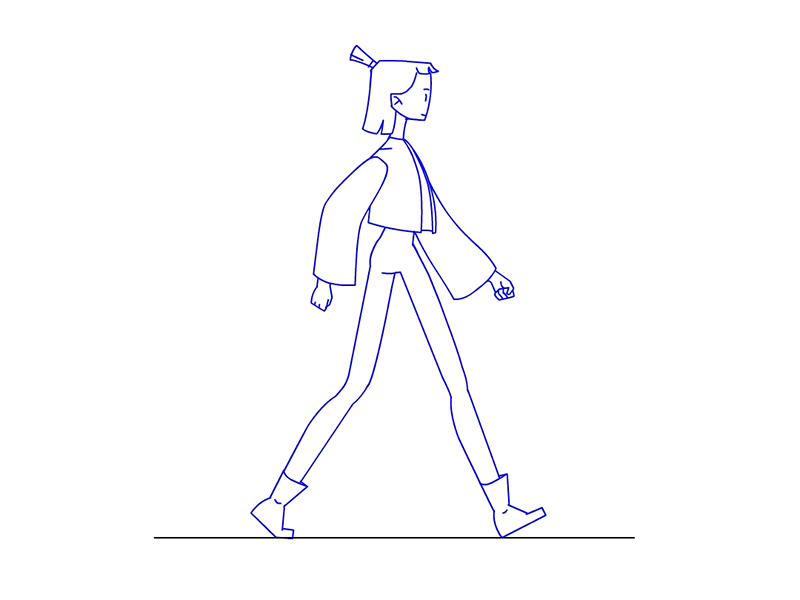 Walk animation 2D frame by frame, clean lines 2d 2d animation animated animation character character design design frame by frame animation gif graphic design illustration motion design