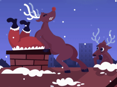 Christmas reindeer at work