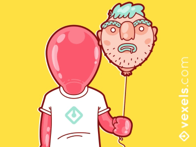 Balloon head animation balloon creepy flat fun gif weird