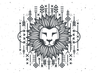 Line art lion illustration line art lion tribal