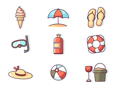 Summer icon set freebie