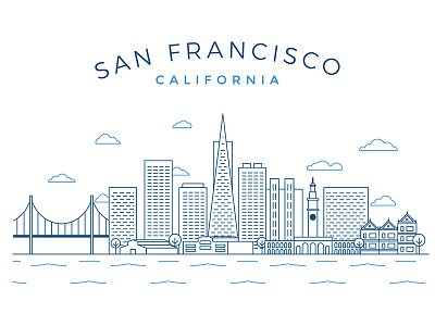 San Francisco skyline california san francisco sanfran silicon valley skyline stroke tech