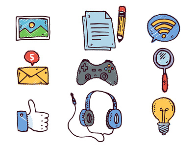 Doodled social media icons freebie doodles freebie hand drawn icon set social social media