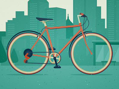 Riding through the city bicycle bike city illustration transport