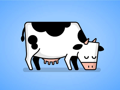 Little cow cartoon animal cow farm flat illustration meat milk