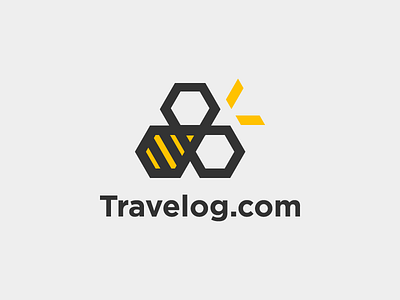 Travelog.com agency bee branding hive illustration logo tour travel