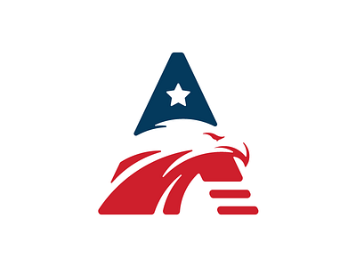 A For America america brand branding eagle flag identity logo star usa