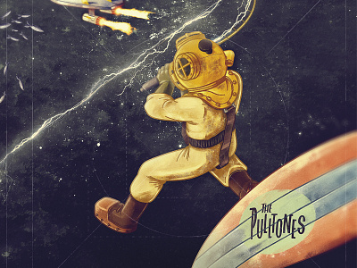 Storm Fisherman astronaut fisherman illustration scuba diver storm ufo universe
