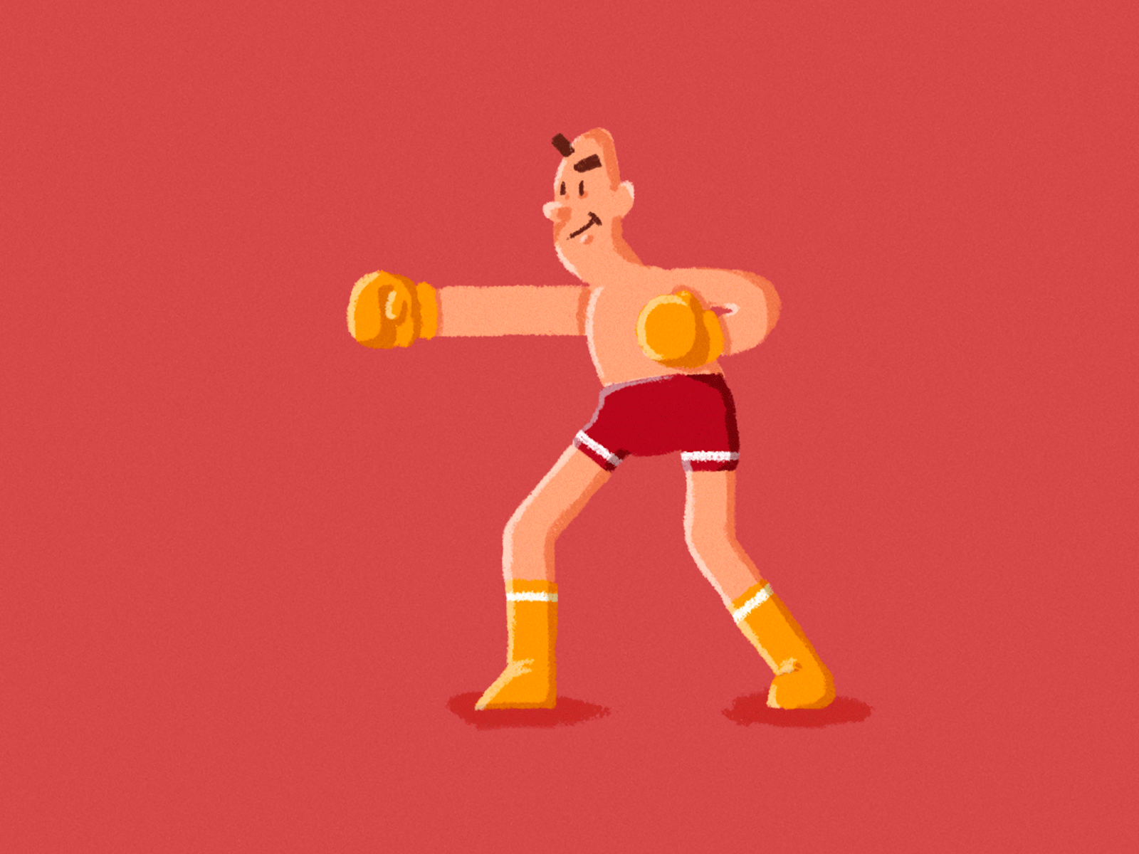 The Pugilist boxer fight guy hit pugilist punch puncher red waddle yellow