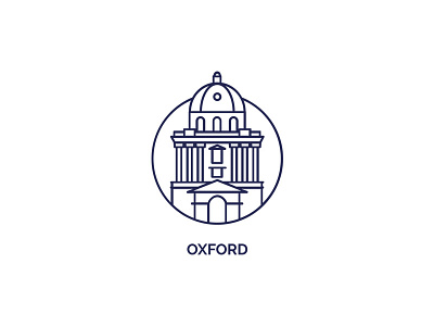 Oxford City Icon badge icon illustration line logo vector