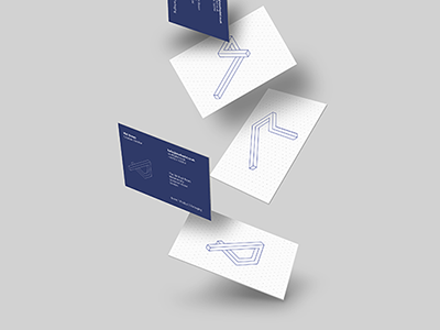 Business Cards abstract business card geometric isometric line logo