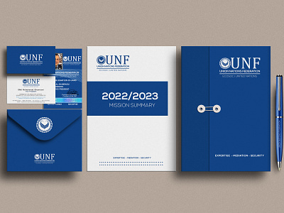 Global corporate identity - NGO UNF branding design logo print