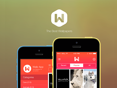 Wallz 2.0 ios 7 iphone modern app landing page wallpaper iphone app wallpapers wallz