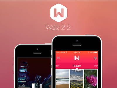 Wallz 2.2 Wallpaper App ios 7 iphone modern app landing page wallpaper iphone app wallpapers wallz