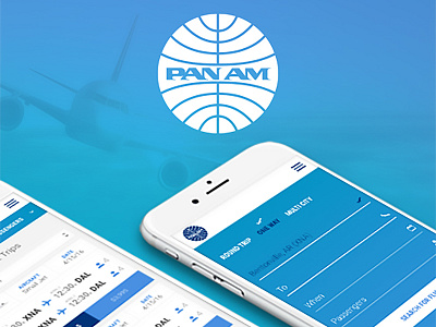 Pan Am Mobile App airplane aviation digital flight flying mobile app pan am ui ux web
