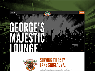 Georges Majestic Lounge Homepage arkansas concert home page landing live music lounge web design